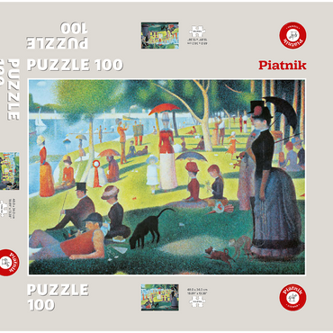 Darstellung des Puzzle Motivs Piatnik: Ein Sonntagnachmittag auf der Insel La Grande Jatte 100 Puzzle Schachtel 3D Modell