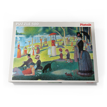 Darstellung des Puzzle Motivs Piatnik: Ein Sonntagnachmittag auf der Insel La Grande Jatte 500 Puzzle Schachtel Ansicht3