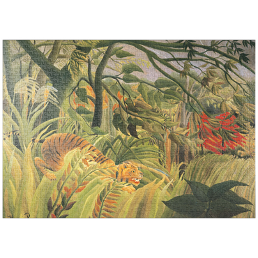 Darstellung des Puzzle Motivs puzzleplate Piatnik: Tiger in einem tropischen Sturm 1000 Puzzle