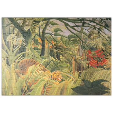 Darstellung des Puzzle Motivs puzzleplate Piatnik: Tiger in einem tropischen Sturm 100 Puzzle
