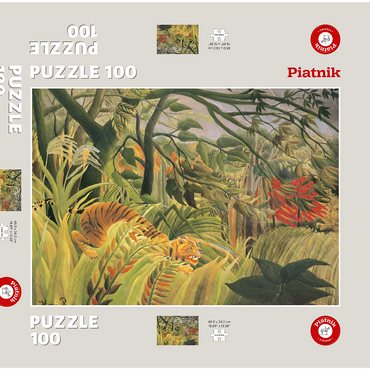 Darstellung des Puzzle Motivs Piatnik: Tiger in einem tropischen Sturm 100 Puzzle Schachtel 3D Modell
