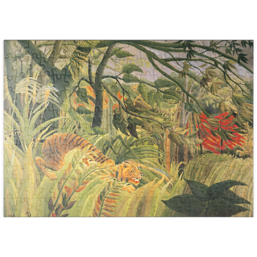 Darstellung des Puzzle Motivs puzzleplate Piatnik: Tiger in einem tropischen Sturm 200 Puzzle