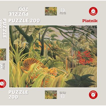 Darstellung des Puzzle Motivs Piatnik: Tiger in einem tropischen Sturm 200 Puzzle Schachtel 3D Modell