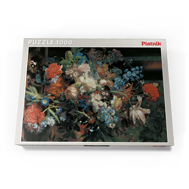 Darstellung des Puzzle Motivs Piatnik: Blumenstrauß vor Parklandschaft 1000 Puzzle Schachtel Ansicht3