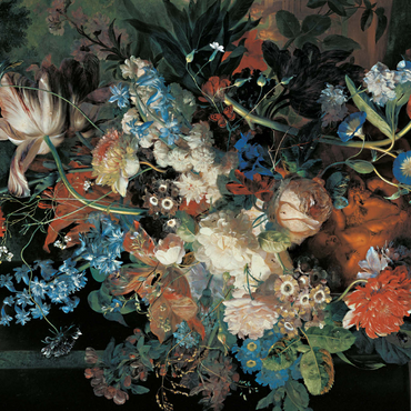 Darstellung des Puzzle Motivs Piatnik: Blumenstrauß vor Parklandschaft 1000 Puzzle 3D Modell