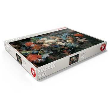 Darstellung des Puzzle Motivs Piatnik: Blumenstrauß vor Parklandschaft 100 Puzzle Schachtel Ansicht1