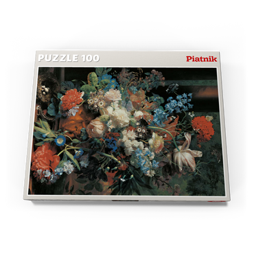Darstellung des Puzzle Motivs Piatnik: Blumenstrauß vor Parklandschaft 100 Puzzle Schachtel Ansicht3