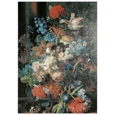 Darstellung des Puzzle Motivs puzzleplate Piatnik: Blumenstrauß vor Parklandschaft 100 Puzzle