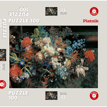 Darstellung des Puzzle Motivs Piatnik: Blumenstrauß vor Parklandschaft 100 Puzzle Schachtel 3D Modell