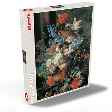 Darstellung des Puzzle Motivs Piatnik: Blumenstrauß vor Parklandschaft 200 Puzzle Schachtel Ansicht2