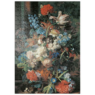 Darstellung des Puzzle Motivs puzzleplate Piatnik: Blumenstrauß vor Parklandschaft 200 Puzzle