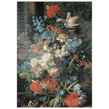 Darstellung des Puzzle Motivs puzzleplate Piatnik: Blumenstrauß vor Parklandschaft 500 Puzzle