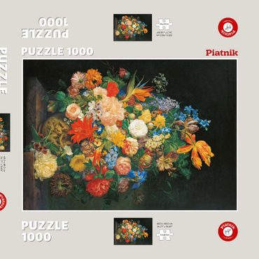Darstellung des Puzzle Motivs Piatnik: Ein Blumenstrauß in einer Vase 1000 Puzzle Schachtel 3D Modell