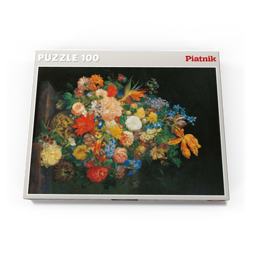 Darstellung des Puzzle Motivs Piatnik: Ein Blumenstrauß in einer Vase 100 Puzzle Schachtel Ansicht3