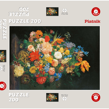 Darstellung des Puzzle Motivs Piatnik: Ein Blumenstrauß in einer Vase 200 Puzzle Schachtel 3D Modell