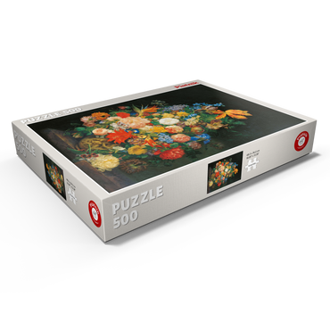 Darstellung des Puzzle Motivs Piatnik: Ein Blumenstrauß in einer Vase 500 Puzzle Schachtel Ansicht1