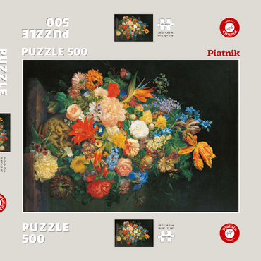 Darstellung des Puzzle Motivs Piatnik: Ein Blumenstrauß in einer Vase 500 Puzzle Schachtel 3D Modell