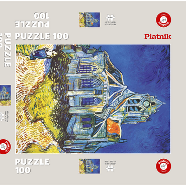 Darstellung des Puzzle Motivs Piatnik: Die Kirche von Auvers 100 Puzzle Schachtel 3D Modell
