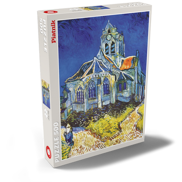 Darstellung des Puzzle Motivs Piatnik: Die Kirche von Auvers 500 Puzzle Schachtel Ansicht2