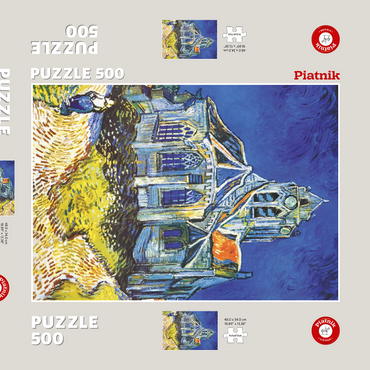 Darstellung des Puzzle Motivs Piatnik: Die Kirche von Auvers 500 Puzzle Schachtel 3D Modell