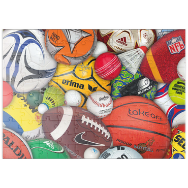 Darstellung des Puzzle Motivs puzzleplate Piatnik: Sports / Bälle 100 Puzzle