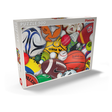 Darstellung des Puzzle Motivs Piatnik: Sports / Bälle 500 Puzzle Schachtel Ansicht2
