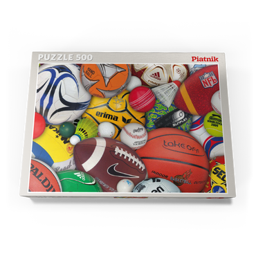 Darstellung des Puzzle Motivs Piatnik: Sports / Bälle 500 Puzzle Schachtel Ansicht3
