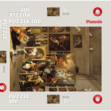 Darstellung des Puzzle Motivs Piatnik: Das Atelier des Künstlers 100 Puzzle Schachtel 3D Modell