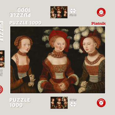 Darstellung des Puzzle Motivs Piatnik: Die Prinzessinnen Sibylla, Emilia und Sidonia 1000 Puzzle Schachtel 3D Modell