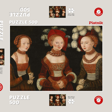 Darstellung des Puzzle Motivs Piatnik: Die Prinzessinnen Sibylla, Emilia und Sidonia 500 Puzzle Schachtel 3D Modell