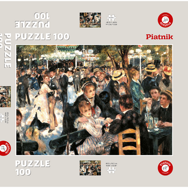 Darstellung des Puzzle Motivs Piatnik: Tanz im Moulin de la Galette 100 Puzzle Schachtel 3D Modell