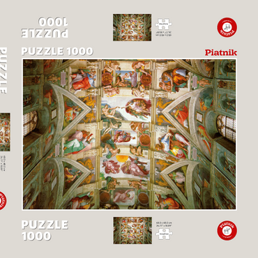 Darstellung des Puzzle Motivs Piatnik: Deckengemälde der Sixtinischen Kapelle 1000 Puzzle Schachtel 3D Modell