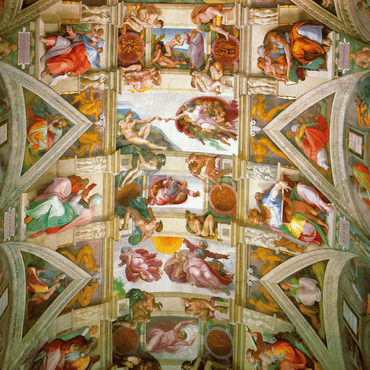 Darstellung des Puzzle Motivs Piatnik: Deckengemälde der Sixtinischen Kapelle 100 Puzzle 3D Modell