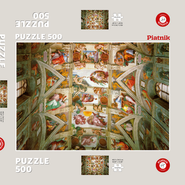 Darstellung des Puzzle Motivs Piatnik: Deckengemälde der Sixtinischen Kapelle 500 Puzzle Schachtel 3D Modell