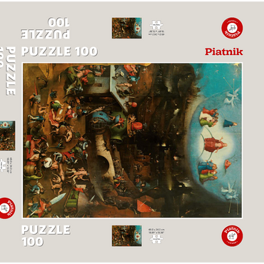 Darstellung des Puzzle Motivs Piatnik: Weltgerichtstriptychon 100 Puzzle Schachtel 3D Modell