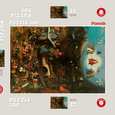 Darstellung des Puzzle Motivs Piatnik: Weltgerichtstriptychon 500 Puzzle Schachtel 3D Modell