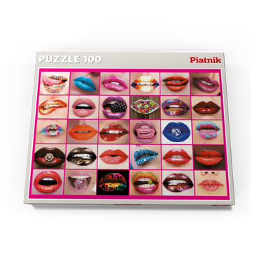 Darstellung des Puzzle Motivs Piatnik: Beauty Lips / Lippenbekenntnisse 100 Puzzle Schachtel Ansicht3