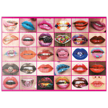 Darstellung des Puzzle Motivs puzzleplate Piatnik: Beauty Lips / Lippenbekenntnisse 100 Puzzle
