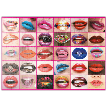 Darstellung des Puzzle Motivs puzzleplate Piatnik: Beauty Lips / Lippenbekenntnisse 200 Puzzle