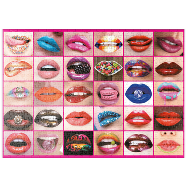 Darstellung des Puzzle Motivs puzzleplate Piatnik: Beauty Lips / Lippenbekenntnisse 500 Puzzle