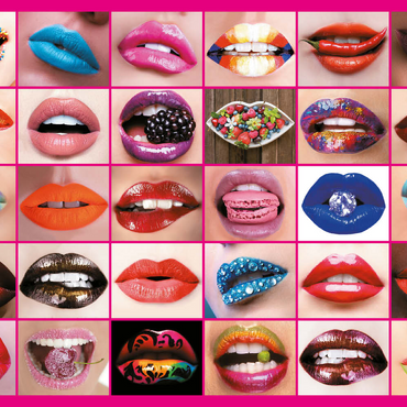 Darstellung des Puzzle Motivs Piatnik: Beauty Lips / Lippenbekenntnisse 500 Puzzle 3D Modell