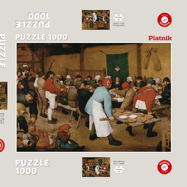 Darstellung des Puzzle Motivs Piatnik: Die Bauernhochzeit 1000 Puzzle Schachtel 3D Modell