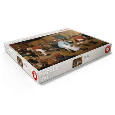 Darstellung des Puzzle Motivs Piatnik: Die Bauernhochzeit 100 Puzzle Schachtel Ansicht1