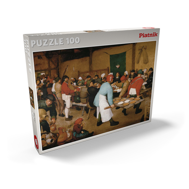 Darstellung des Puzzle Motivs Piatnik: Die Bauernhochzeit 100 Puzzle Schachtel Ansicht2