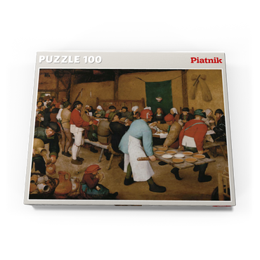 Darstellung des Puzzle Motivs Piatnik: Die Bauernhochzeit 100 Puzzle Schachtel Ansicht3