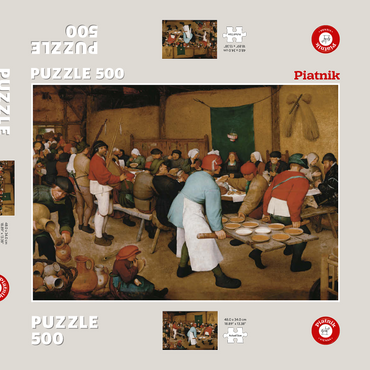 Darstellung des Puzzle Motivs Piatnik: Die Bauernhochzeit 500 Puzzle Schachtel 3D Modell