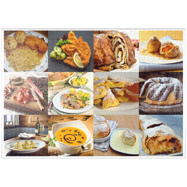 Darstellung des Puzzle Motivs puzzleplate Piatnik: Austrian Food Classics / Schmankerln 1000 Puzzle