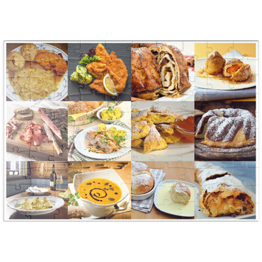 Darstellung des Puzzle Motivs puzzleplate Piatnik: Austrian Food Classics / Schmankerln 100 Puzzle