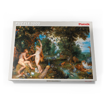 Darstellung des Puzzle Motivs Piatnik: Der Garten Eden mit dem Sündenfall 1000 Puzzle Schachtel Ansicht3
