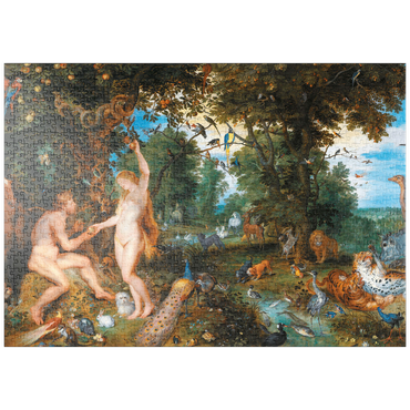 Darstellung des Puzzle Motivs puzzleplate Piatnik: Der Garten Eden mit dem Sündenfall 1000 Puzzle